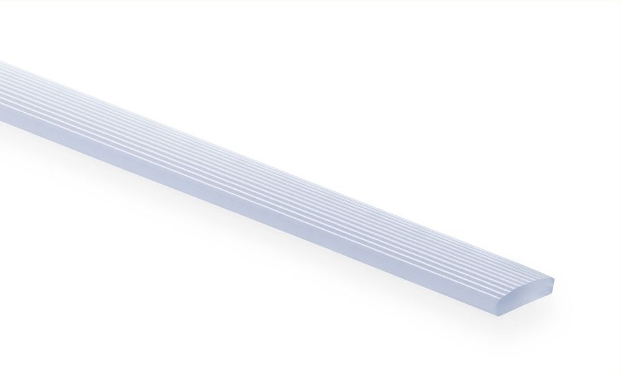 PVC Strip Flat with Ridge, 14x3 mm
Transparent Blue, 200 m/spool - shore 73